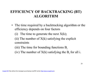 backtracking algorithms of ada | PPT