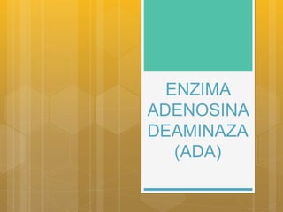 ENZIMA
ADENOSINA
DEAMINAZA
(ADA)
 
