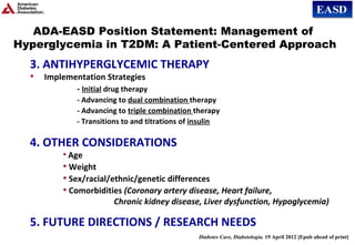 ADA EASD Position Statement Management of Hyperglycemia in T2 DM April ...