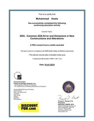 ADA Error and Omissions in New Constructions and Alternations ...