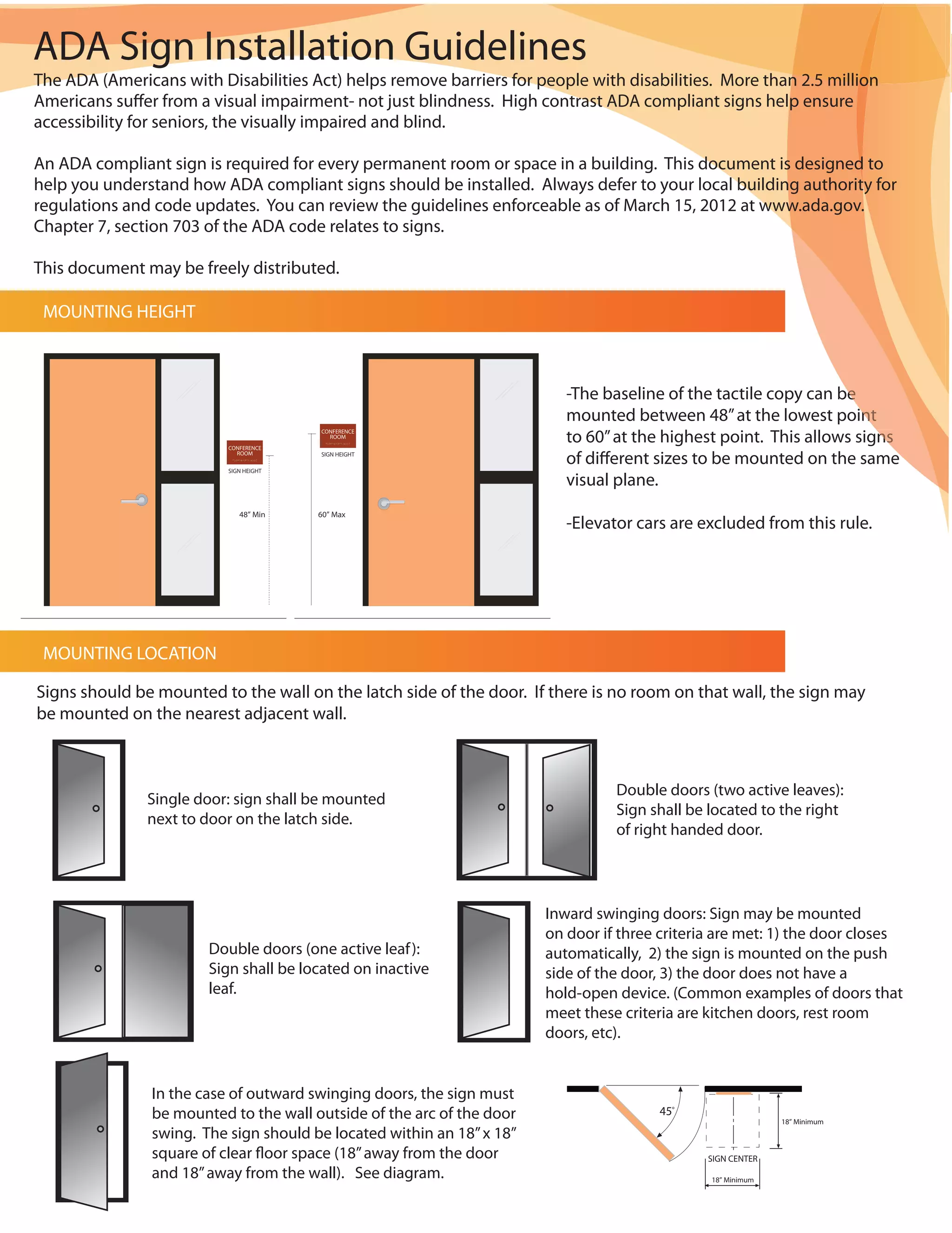ADA Sign Installation Guidelines PDF