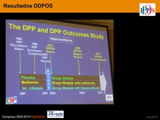 Congreso ADA 2014 Highlights xcos2014
IN CRE TINESResultados DDPOS
 