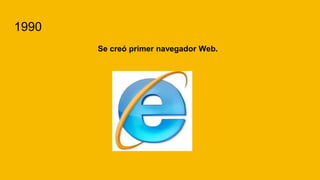 1990
Se creó primer navegador Web.
 