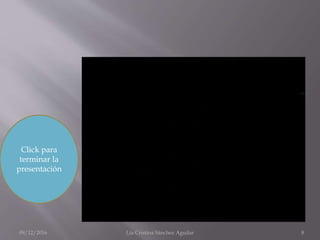 Click para
terminar la
presentación
09/12/2016 Lía Cristina Sánchez Aguilar 8
 