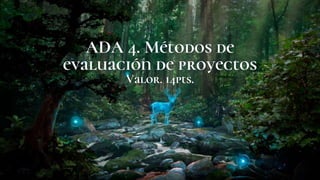 ADA 4. Métodos de
evaluación de proyectos
Valor. 14pts.
 