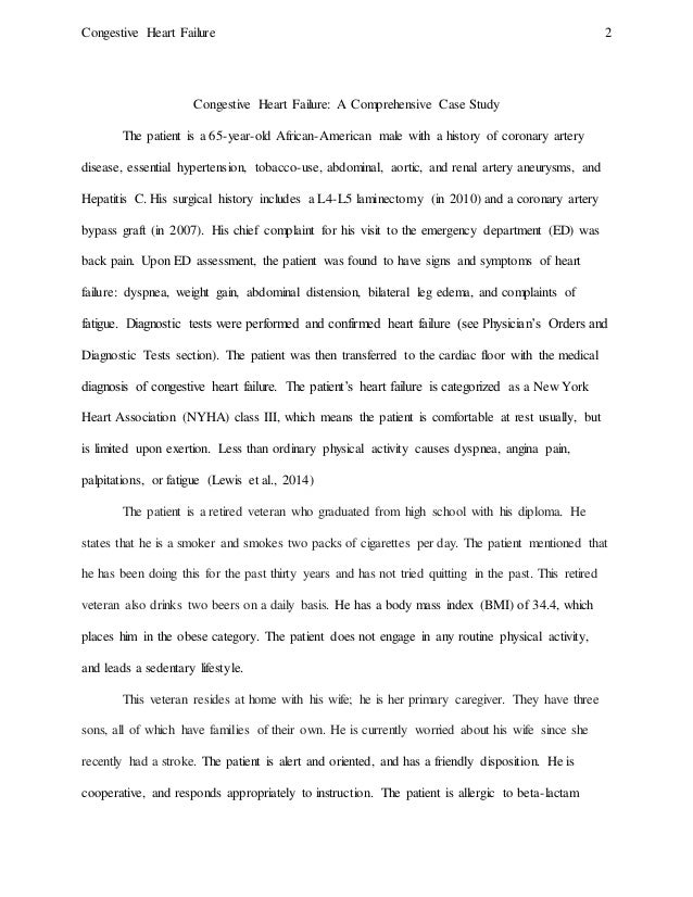 Nursing case study on congestive cardiac failure