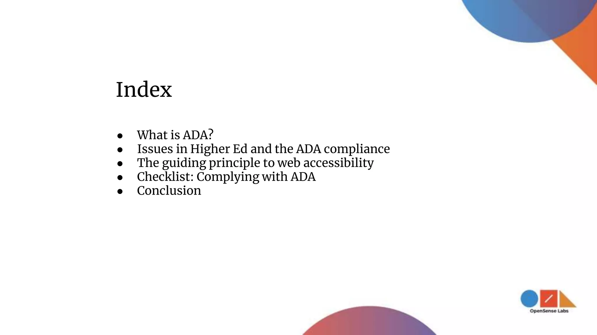 ADA Accessibility Checklist in Higher Education | PPTX