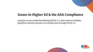 ADA Accessibility Checklist in Higher Education | PPTX
