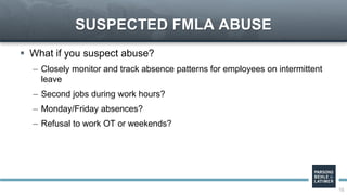 Fmla Pattern Absence Examples On Again, Off Again: Intermittent Leave Under the ADA and FMLA | PPTX
