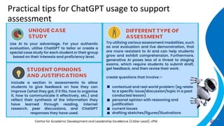 Practical tips for ChatGPT usage to support
assessment
Centre for Academic Development and Leadership Excellence (CADe-Lead), UPM
35
 