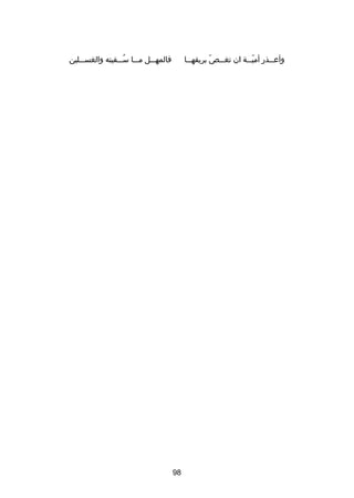 ‫فالمهصصصل مصصصا سصصصقيته والغسصصصلين‬
‫
ُ‬

‫وأع صصذر أمي صصة ان تغ صصص بريقه صصا‬
‫ص‬
‫دّ‬
‫ص‬
‫دّص‬
‫ص‬

‫89‬

 