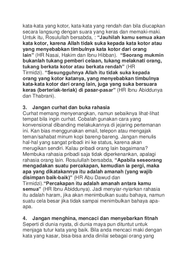 Adab berfacebook dari sudut islam Adab berfacebook dari sudut islam