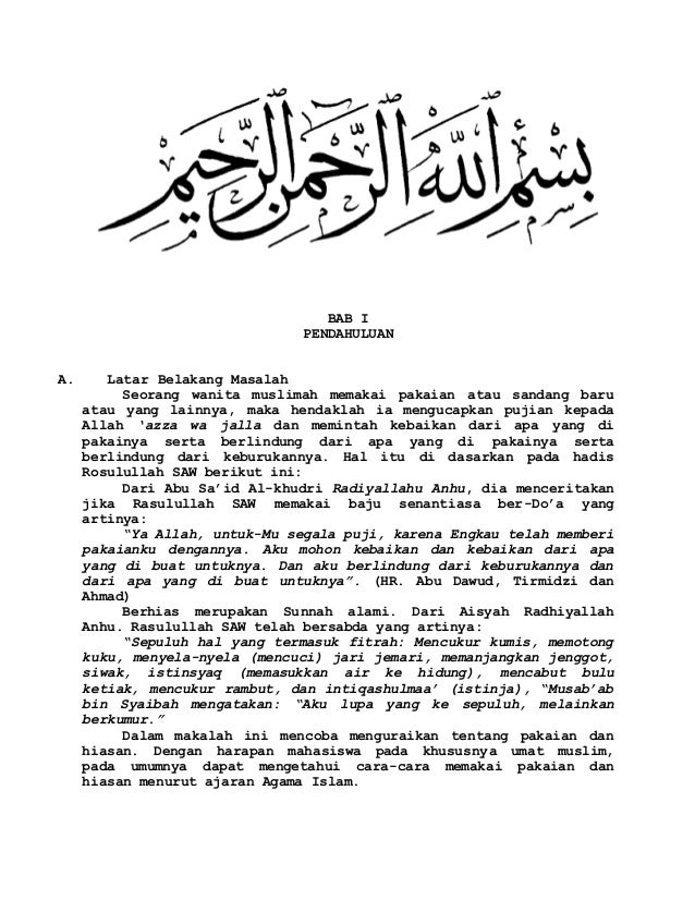 Adab Berpakaian Dan Berhias