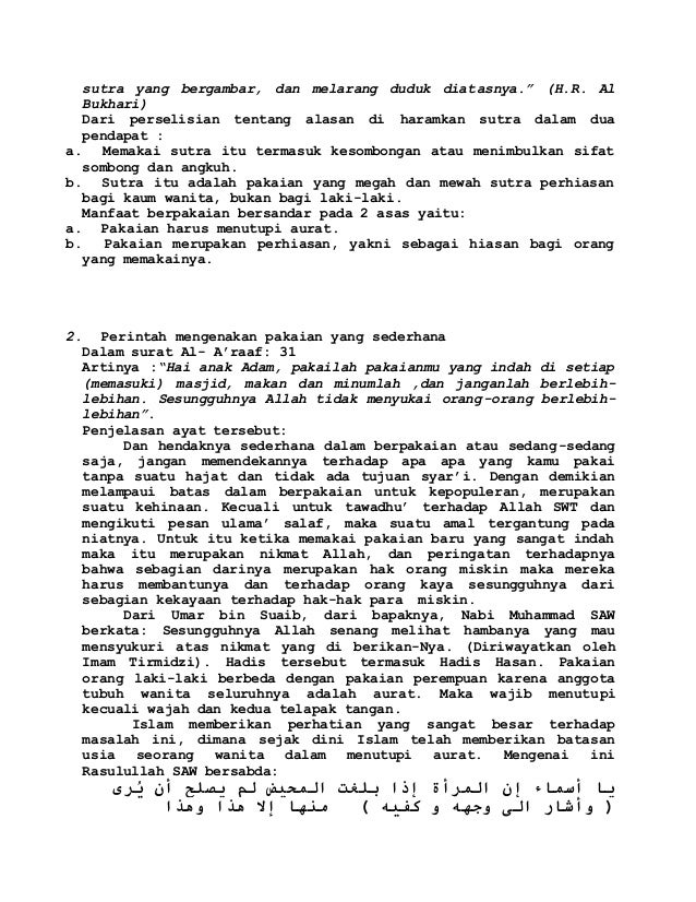 Ceramah Singkat Tentang Adab Berpakaian Lukisan