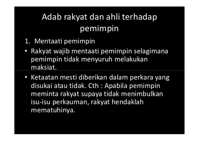 Adab Kepada Pemimpin