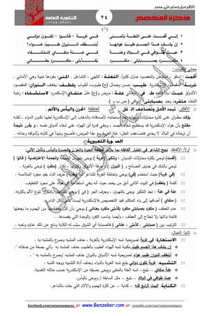 24
facebook.com/ostazosamaezz oorr wwwwww..BBeennzzaakkeerr..ccoomm oorr youtube.com/user/ostazosamaezz
01144083886
‫اللهم‬‫صل‬‫وسلم‬‫حممد‬ ‫على‬
(1)
1
2
3
4
‫بالمااااااااااانى‬ ‫التعلااااااااة‬ ‫علااااااااى‬ ‫أقمااااااااااات‬ ‫إنااااااااي‬
َ‫اااااام‬‫ا‬‫الجس‬ ‫ااااااذا‬‫ا‬‫ه‬ ‫ااااااف‬‫ا‬‫يش‬ ‫إن‬‫اااااا‬‫ا‬‫طي‬‫ااااااا‬‫ا‬‫ائه‬‫و‬‫ه‬
‫اااااااااة‬‫ا‬‫وعالااااا‬ ‫ااااااااابالد‬‫ا‬‫ال‬ ‫ااااااااي‬‫ا‬‫ف‬ ‫افي‬‫و‬‫اااااااا‬‫ا‬‫ط‬ ‫ااااااااث‬‫ا‬‫عب‬
‫م‬‫اااااااااااااااااااا‬‫ا‬‫تف‬‫ااااااااااااااااااااا‬‫ا‬‫متف‬ , ‫اااااااااااااااااااابابتى‬‫ا‬‫بص‬ ‫رد‬‫رد‬
‫اااااااي‬‫ا‬‫ف‬‫اااااااة‬‫ا‬‫غرب‬-‫ا‬‫و‬‫اااااااا‬‫ا‬‫قاال‬-‫ائااااااااي‬‫و‬‫د‬ ‫ن‬‫اااااااو‬‫ا‬‫تك‬
‫اااااااااااااط‬‫ا‬‫أيال‬َ‫ان‬‫ر‬‫اااااااااااااني‬‫ا‬‫الا‬ ‫ف‬‫اااااااااااااي‬‫ا‬‫طاا‬‫اااااااااااا‬‫ا‬‫ه‬‫اء؟‬‫و‬
‫فااااااااااااااي‬‫ااااااااااااااال‬‫ا‬‫عا‬‫ة‬‫اااااااااااااااي‬‫ا‬‫منف‬‫ااااااااااااااافاء‬‫ا‬‫الستاش‬
‫ب‬‫ب‬ ‫ااااااااااااااااااااااا‬‫ا‬‫ك‬‫ااااااااااااااااااااااا‬‫ا‬‫متف‬ , ‫تى‬‫اااااااااااااااااااااااائي‬‫ا‬‫بعن‬ ‫رد‬
‫معاني‬‫الكلمات‬:
:‫اتوطن‬‫س‬‫ا‬ ، ‫ر‬ ‫است‬ً‫ا‬‫ر‬‫ا‬‫ي‬‫كث‬ ‫ااول‬‫ح‬ ‫اود‬‫ص‬ ‫الم‬‫و‬.:‫التل‬‫اي‬‫ه‬‫ااهل‬‫ش‬‫الت‬ ،.:‫و‬ ‫اة‬‫ي‬‫ن‬ُ‫م‬ ‫اا‬‫ه‬‫مفرد‬‫اي‬‫ه‬‫اان‬‫م‬‫األ‬‫ي‬.
:‫ية‬‫ر‬‫اكند‬‫ا‬‫ا‬‫س‬ ‫ا‬ ‫اود‬‫ا‬‫ا‬‫ص‬ ‫الم‬.:‫ااب‬‫ا‬‫ا‬‫ي‬‫أط‬ ،‫اوب‬‫ا‬‫ا‬‫ي‬‫ط‬ )‫فئ‬ ‫اال‬‫ا‬‫ا‬‫م‬‫وا‬ ‫ان‬‫ا‬‫ا‬‫س‬‫ح‬:‫اث‬‫ا‬‫ا‬‫ف‬‫يخ‬:‫اود‬‫ا‬‫ا‬‫ص‬ ‫الم‬
‫اا‬‫و‬‫ا‬‫ا‬‫ش‬‫األ‬.:‫ادة‬‫ا‬‫ئ‬‫فا‬ ‫اال‬‫ا‬‫ب‬:‫االي‬‫ا‬‫ح‬‫تر‬:‫ال‬‫ا‬‫ل‬‫ع‬ )‫وفئ‬ ‫ارض‬‫ا‬‫م‬:‫ية‬‫ر‬‫اكند‬‫ا‬‫س‬ ‫ا‬:‫اة‬‫ا‬‫ب‬‫ه‬‫ر‬
‫الشفاء‬.:‫وحيد‬:‫اقي‬‫و‬‫أش‬‫ف‬‫و‬ ‫ب‬ ‫ص‬.)
o‫األ‬‫فكار‬:.‫العاطفة‬:
‫اد‬‫ا‬‫يؤك‬‫ة‬‫ر‬‫ا‬‫ا‬‫ث‬‫ك‬ ‫اى‬‫ا‬‫ل‬‫ع‬ ‫ان‬‫ر‬‫ا‬‫ا‬‫ط‬‫م‬‫الت‬‫و‬‫اا‬‫ا‬‫ح‬‫م‬‫ايانه‬‫ا‬‫س‬‫ن‬‫اد‬‫ا‬‫ع‬‫ب‬‫اتااب‬‫ا‬‫س‬‫ا‬‫نه‬‫أل‬‫ا‬ ‫اى‬‫ا‬‫ل‬‫إ‬ ‫اذهاب‬‫ا‬‫ل‬‫با‬ ‫ادقائه‬‫ا‬‫ص‬‫اء‬‫و‬‫اد‬‫ا‬‫ل‬‫ا‬ ‫ن‬‫او‬‫ا‬‫ك‬‫ت‬ ‫اا‬‫ا‬‫ه‬‫لعل‬ ‫ية‬‫ر‬‫اكند‬‫ا‬‫س‬‫اه‬‫ا‬‫ن‬‫لك‬ ،
‫مقتنع‬‫وين‬ ، ‫اد‬‫س‬‫الا‬ ‫افاء‬‫ش‬ ‫اتطيع‬‫س‬‫ي‬ ‫اد‬‫ق‬ ‫ية‬‫ر‬‫سكند‬ ‫ا‬ ‫اء‬‫و‬‫ه‬ ‫بأن‬‫اي‬‫ف‬‫ة‬‫ر‬‫اد‬‫ق‬‫أى‬‫افاء‬‫ش‬ ‫اى‬‫ل‬‫ع‬ ‫اء‬‫و‬‫ا‬‫ه‬‫ال‬‫اا‬‫و‬‫ا‬‫ش‬‫أ‬، ‫اه‬‫س‬‫نف‬‫و‬‫يقارر‬‫نتيجاة‬
‫ترحاله‬ ‫أن‬‫في‬‫البالد‬‫ال‬‫يادي‬‫العلل‬ ‫فتضاعفت‬:‫المرض‬ ‫علة‬ ‫مع‬ ‫بة‬‫ر‬‫الغ‬ ‫علة‬،‫ف‬ً‫ا‬‫وحيد‬ ‫أصبح‬‫في‬‫كآبته‬‫و‬‫اقه‬‫و‬‫أش‬‫وعنائه‬.
o:‫ا‬‫ل‬‫أو‬‫األ‬‫لفاظ‬:‫الشاعر‬ ‫نجح‬‫في‬‫اختيار‬‫ألفاظ‬‫ه‬‫بما‬‫ي‬‫الئم‬‫عاطفة‬‫اآل‬ ‫وتأمل‬ ‫اليأس‬‫و‬ ‫ة‬‫الحسر‬‫و‬ ‫ن‬‫الحز‬‫و‬ ‫ة‬‫الحير‬‫تي‬:
‫ف‬‫أقمت‬)‫توح‬‫محاو‬ ‫ة‬‫ر‬‫بكث‬ ‫ى‬‫النسيان‬ ‫الت‬،) ‫(غربة‬ ‫وتنكير‬‫اة‬‫ش‬‫الوح‬ ‫ال‬‫ي‬‫بتهو‬ ‫يوحى‬) ‫ا‬‫و‬‫قاال‬ ( ‫اضاية‬‫ر‬‫االعت‬ ‫الجملاة‬‫و‬
‫توحي‬‫بالشك‬‫في‬‫النصائح‬ ‫ادوى‬‫و‬‫ف‬‫ان‬‫ر‬‫الني‬):‫ف‬ ‫ار‬‫ر‬‫تك‬ ، ‫تها‬‫ر‬‫وكث‬ ‫اا‬‫و‬‫األش‬ ‫حرقة‬‫متفرد‬). ‫بة‬‫ر‬‫بالغ‬ ‫توحى‬
(‫في‬‫غربة‬)‫ف‬ ‫استخدم‬ ‫حي‬‫في‬‫للشاعر‬ ‫بة‬‫ر‬‫الغ‬ ‫بإحاطة‬ ‫يوحى‬ )‫أما‬‫ف‬‫بغربة‬)‫الباء‬ ‫حرف‬‫يفيد‬‫مار‬‫المالمسة‬ ‫د‬.
‫ف‬ ‫كلمة‬‫يلطف‬)‫في‬‫البيت‬‫الثاني‬‫ين‬ ‫أنه‬ ‫حي‬ ‫يخمد‬ ‫من‬ ‫أدا‬‫في‬‫استطاعة‬‫أي‬‫التلطيث‬ ‫مارد‬ ‫على‬ ‫اء‬‫و‬‫ه‬.
‫علة‬‫في‬‫علة‬:‫الت‬ ‫ناد‬‫الار‬ ‫وحرف‬ ، ‫بالتهويل‬ ‫يوحى‬ ‫نكير‬‫ف‬‫في‬‫بالتداخل‬ ‫يوحى‬ )‫ار‬‫ر‬‫التك‬‫و‬‫ته‬‫ر‬‫وكث‬ ‫األلم‬ ‫ع‬‫تنو‬.
(‫منفاي‬)‫التخصيص‬ ‫تفيد‬ ‫المتكلم‬ ‫ياء‬ ‫إلى‬ ‫أضافها‬‫سك‬ ‫فا‬‫من‬ ‫ليست‬ ‫ية‬‫ر‬‫ند‬‫في‬‫الناس‬ ‫لكل‬.
‫عدم‬‫ال‬‫عطث‬) ‫بعناائى‬ ‫متفارد‬ ‫بتى‬ ‫بك‬ ‫متفرد‬ ‫بصبابتى‬ ‫متفرد‬ (‫اوحي‬‫ي‬‫اا‬‫ه‬‫ياعل‬ ‫اا‬‫م‬ ‫اوم‬‫م‬‫اله‬ ‫ان‬‫م‬ ‫اا‬‫ه‬‫ب‬ ‫اة‬‫ل‬‫ام‬ ‫ال‬‫ك‬ ‫اأن‬‫ب‬
‫العطث‬ ‫إلى‬ ‫تحتائ‬ ‫ال‬‫و‬ ‫بذاتها‬ ‫قائمة‬‫أيضا‬‫و‬ ،‫الوحدة‬‫و‬ ‫التفرد‬ ‫يناسب‬‫التي‬‫صدها‬ ‫ي‬..
‫بين‬ ‫تيب‬‫ر‬‫الت‬‫صبابتى‬ (–‫بتى‬ ‫ك‬–) ‫عنائى‬‫فالصبابة‬‫أي‬‫ا‬‫الشو‬‫وتعبه‬ ‫عناؤه‬ ‫ذلك‬ ‫عن‬ ‫ونتج‬ ‫الكآبة‬ ‫له‬ ‫َّب‬‫سب‬.
o‫ا‬‫ا‬‫ثاني‬:‫الخيال‬:
:‫في‬‫غربة‬‫يحية‬‫ر‬‫تص‬‫شبه‬‫ية‬‫ر‬‫سكند‬ ‫ا‬‫ب‬‫بة‬‫ر‬‫الغ‬،‫المشبه‬ ‫حذف‬‫به‬ ‫بالمشبه‬ ‫ح‬‫وصر‬.
‫إن‬‫يشف‬‫الجسم‬ ‫هذا‬‫طي‬‫مكنية‬‫شبه‬‫الطيب‬ ‫اء‬‫و‬‫اله‬‫ب‬‫به‬ ‫المشبه‬ ‫حذف‬ ‫الطبيب‬‫و‬‫آتي‬‫صفاته‬ ‫من‬ ‫بصفة‬".
‫اء‬‫و‬‫ه‬ ‫طي‬ ‫ان‬‫ر‬‫الني‬ ‫أيلطف‬‫تص‬‫يحية‬‫ر‬‫شبه‬‫اا‬‫و‬‫األش‬‫ب‬‫ان‬‫ر‬‫الني‬‫المشبه‬ ‫حذف‬‫به‬ ‫بالمشبه‬ ‫ح‬‫"وصر‬".
:‫ن‬‫تكو‬ ‫غربة‬‫ائي‬‫و‬‫د‬‫بليغ‬‫ا‬‫و‬‫بالد‬ ‫بة‬‫ر‬‫الغ‬ ‫شبه‬‫الشبه‬ ‫وواه‬ ‫التشبيه‬ ‫أداة‬ ‫وحذف‬ ‫ء‬.
‫علة‬‫منفاي‬..‫بليغ‬..‫بالمنفى‬ ‫العلة‬ ‫شبه‬‫النفسية‬ ‫حالته‬ ‫حسب‬ ‫ية‬‫ر‬‫سكند‬ ‫ا‬ ‫من‬ ‫ه‬ ‫بضي‬ ‫ويوحى‬.
‫ا‬‫و‬‫ط‬ ‫عبث‬‫في‬‫في‬‫البالد‬..‫بليغ‬..‫مث‬‫باليأس‬ ‫ويوحى‬ / ‫ة‬ ‫الساب‬ ‫ل‬.
:‫البيت‬‫كله‬ ‫ابع‬‫ر‬‫ال‬..‫كناية‬..‫اآلالم‬‫و‬ ‫الهموم‬ ‫ة‬‫ر‬‫كث‬ ‫عن‬‫التي‬‫بالشاعر‬ ‫حلت‬.
 