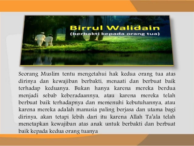 Adab terhadap kedua orang tua