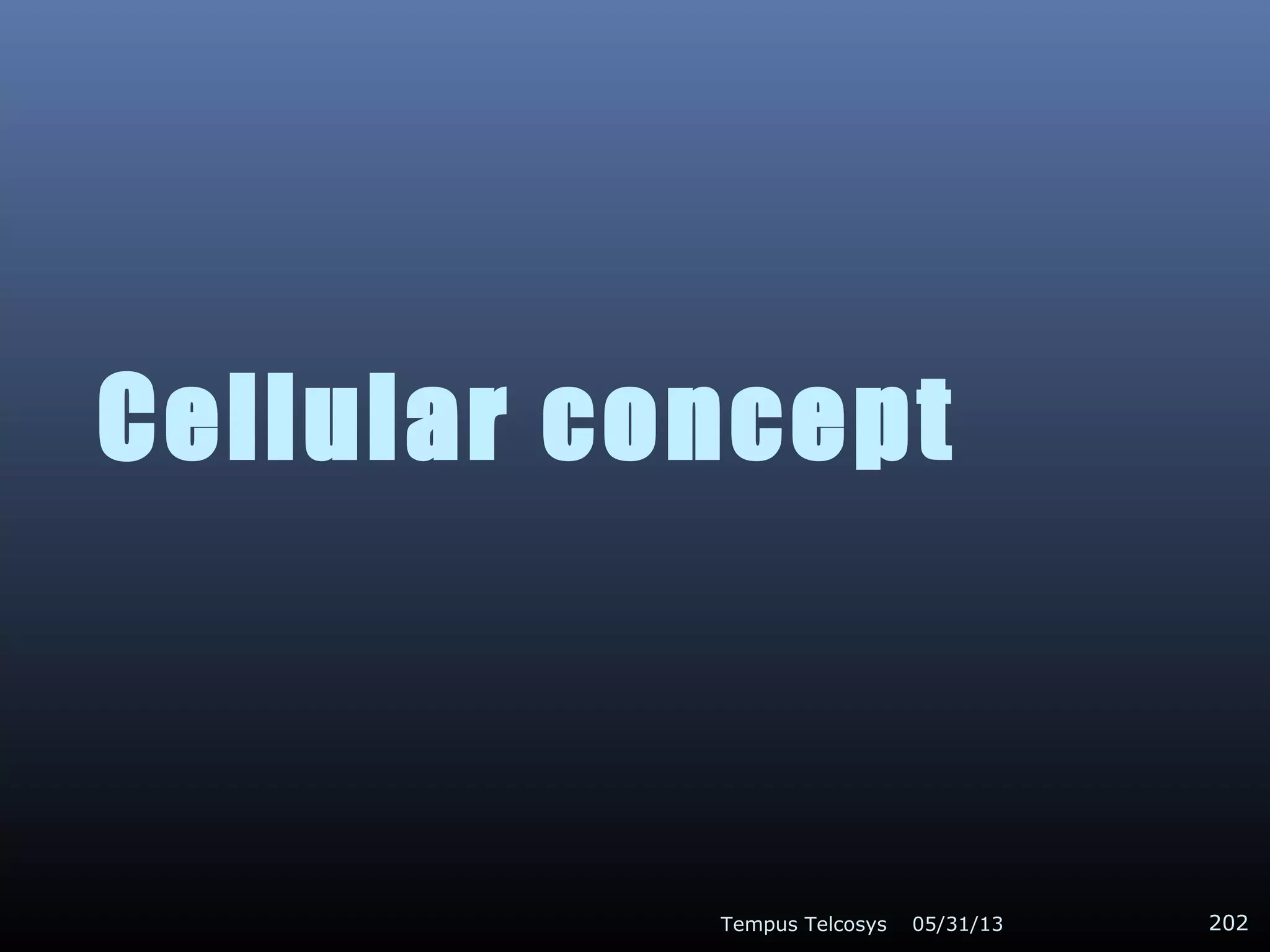 Cellular concept
05/31/13Tempus Telcosys 202
 