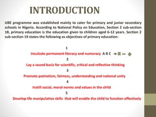 PERCEIVED MEASURES FOR EFFECTIVE IMPLEMENTATION OF UNIVERSAL BASIC ...