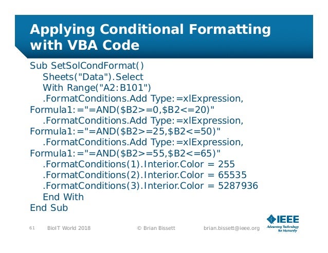 Automating Data Analysis With Excel Bio It World 2018