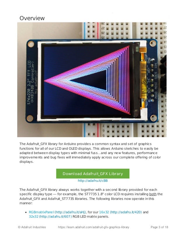Adafruit gfx graphics library