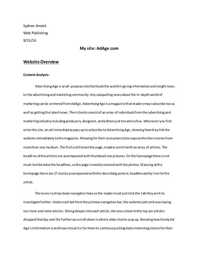 Website analysis paper news