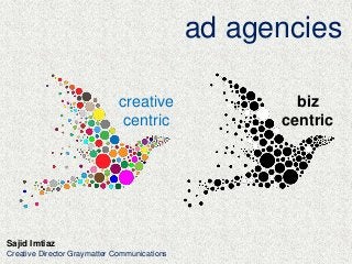 ad agencies
creative
centric
Sajid Imtiaz
Creative Director Graymatter Communications
biz
centric
 