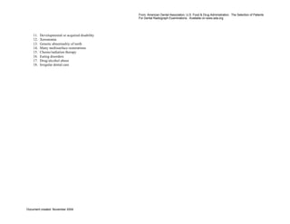 Ada Radiograph Guidelines.pdf Guidelines | PDF