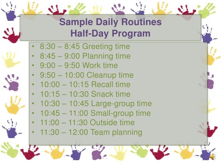 Preschool Daily Routine Chart
