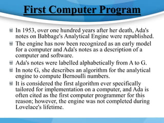 Ada Lovelace-The First Programmer | PPTX