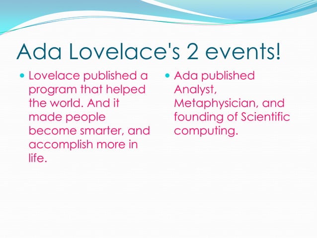 Ada lovelace info | PPTX