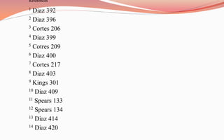 References1 Diaz 3922 Diaz 3963 Cortes 2064 Diaz 3995Cotres 2096 Diaz 4007 Cortes 2178 Diaz 4039 Kings 30110 Diaz 40911 Spears 13312 Spears 13413 Diaz 41414 Diaz 420