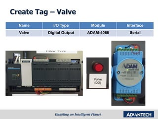Create Tag – Valve
Name I/O Type Module Interface
Valve Digital Output ADAM-4068 Serial
 