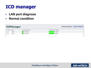 ICD manager
 LAN port diagnose
 Normal condition
 