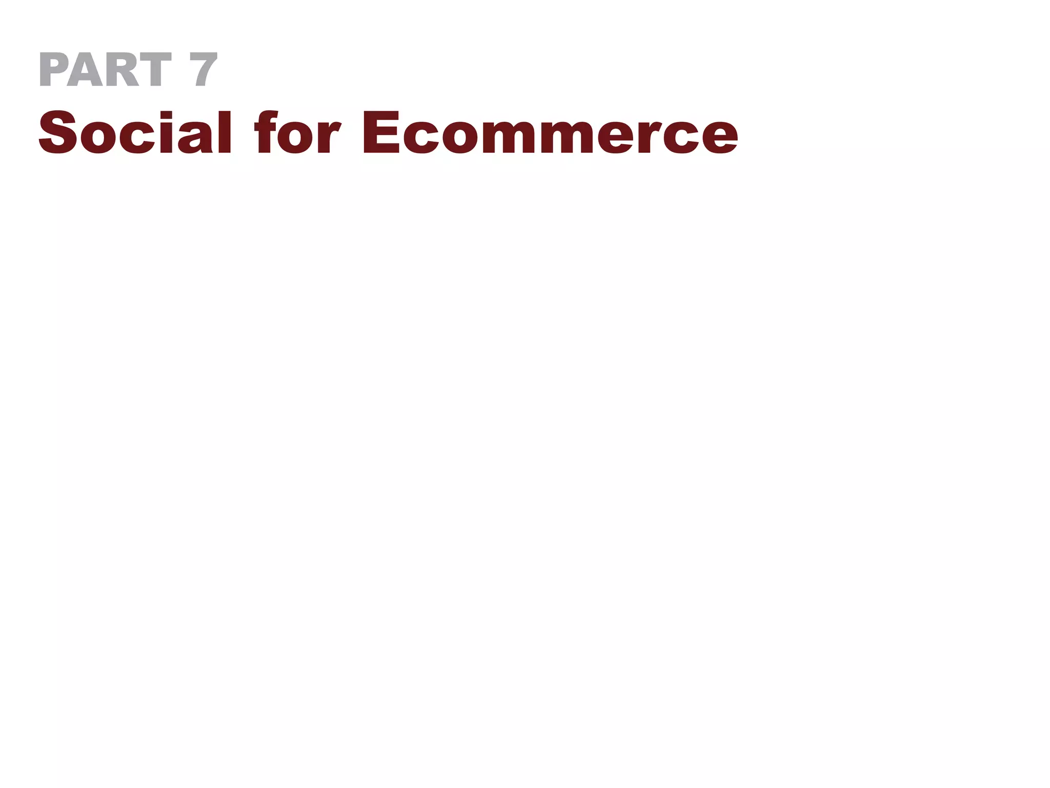 PART 7
Social for Ecommerce
 