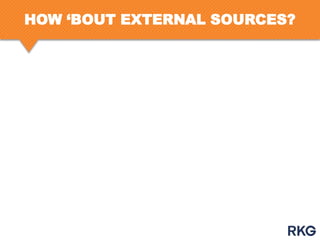 HOW ‘BOUT EXTERNAL SOURCES?

 