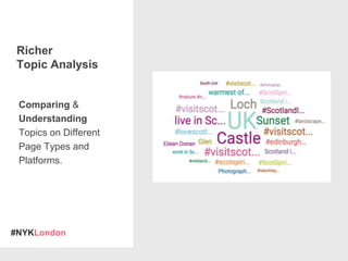 #NYKLondon
Comparing &
Understanding
Topics on Different
Page Types and
Platforms.
Richer
Topic Analysis
 