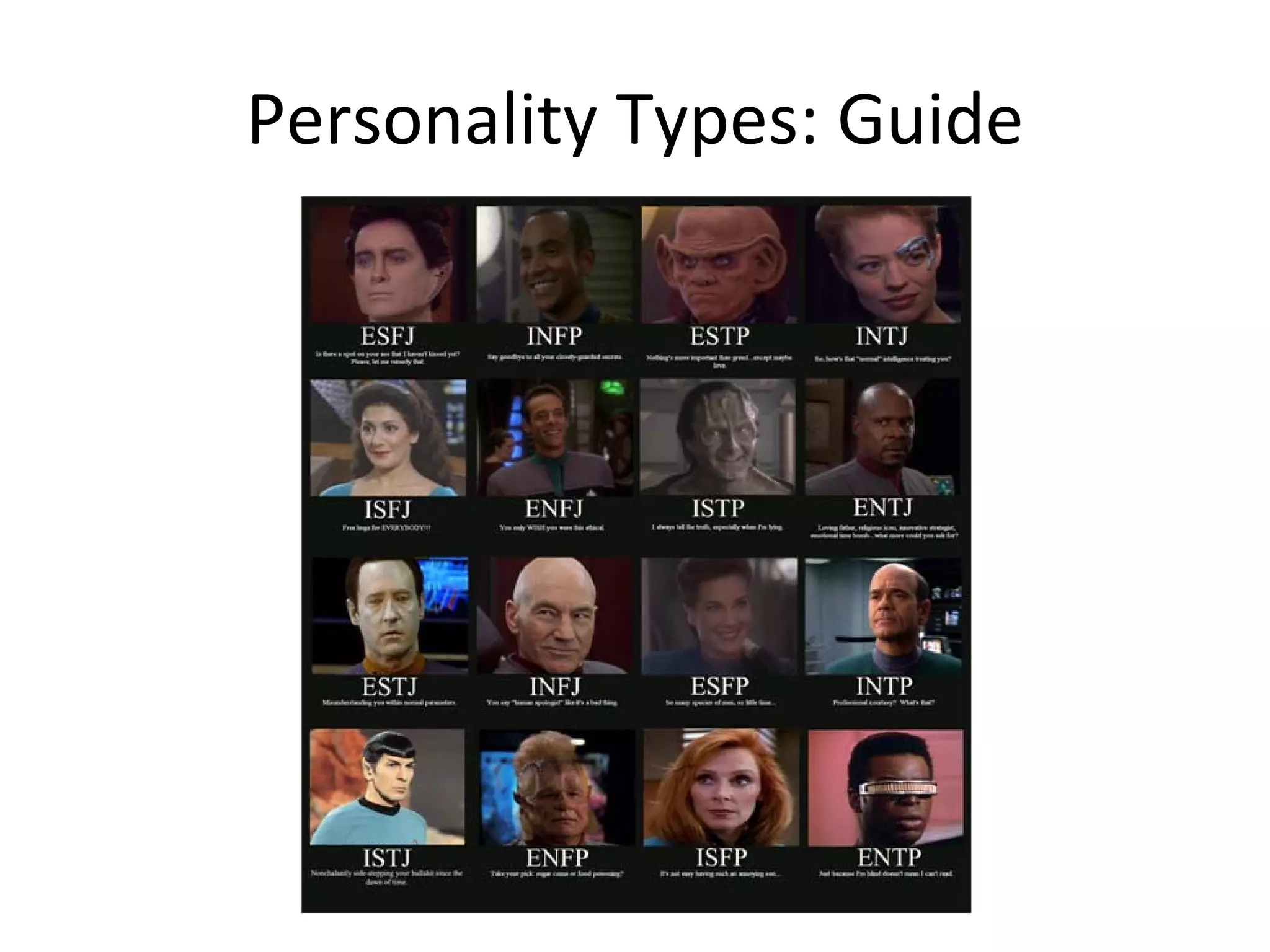 Personality Types: Guide
 