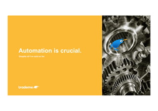 Despite all I’ve said so far.
Automation is crucial.
 