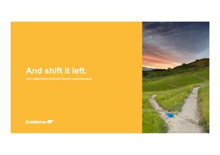 Use automation to breed shared understanding.
And shift it left.
 