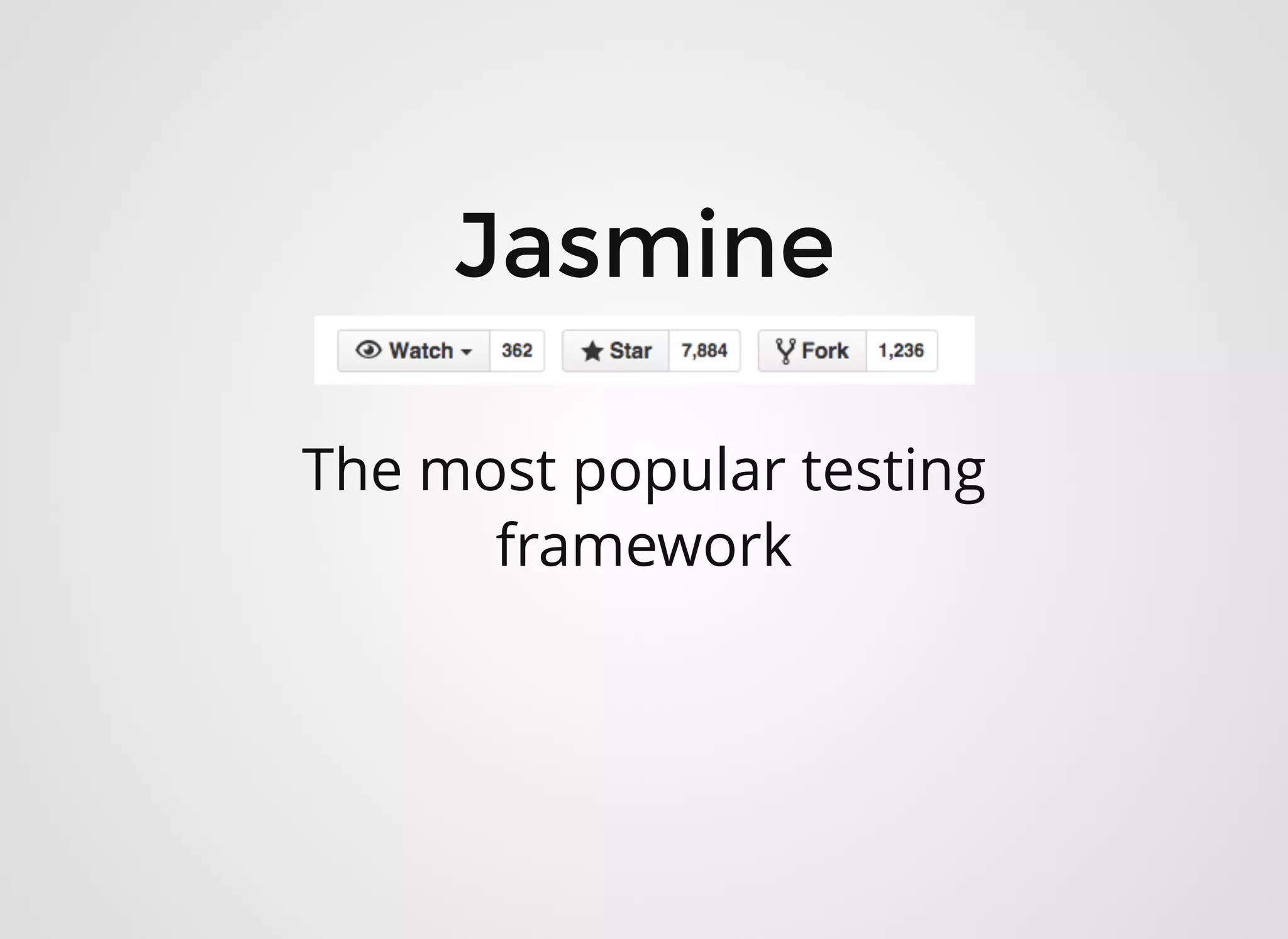 JasmineJasmine
The most popular testing
framework
 