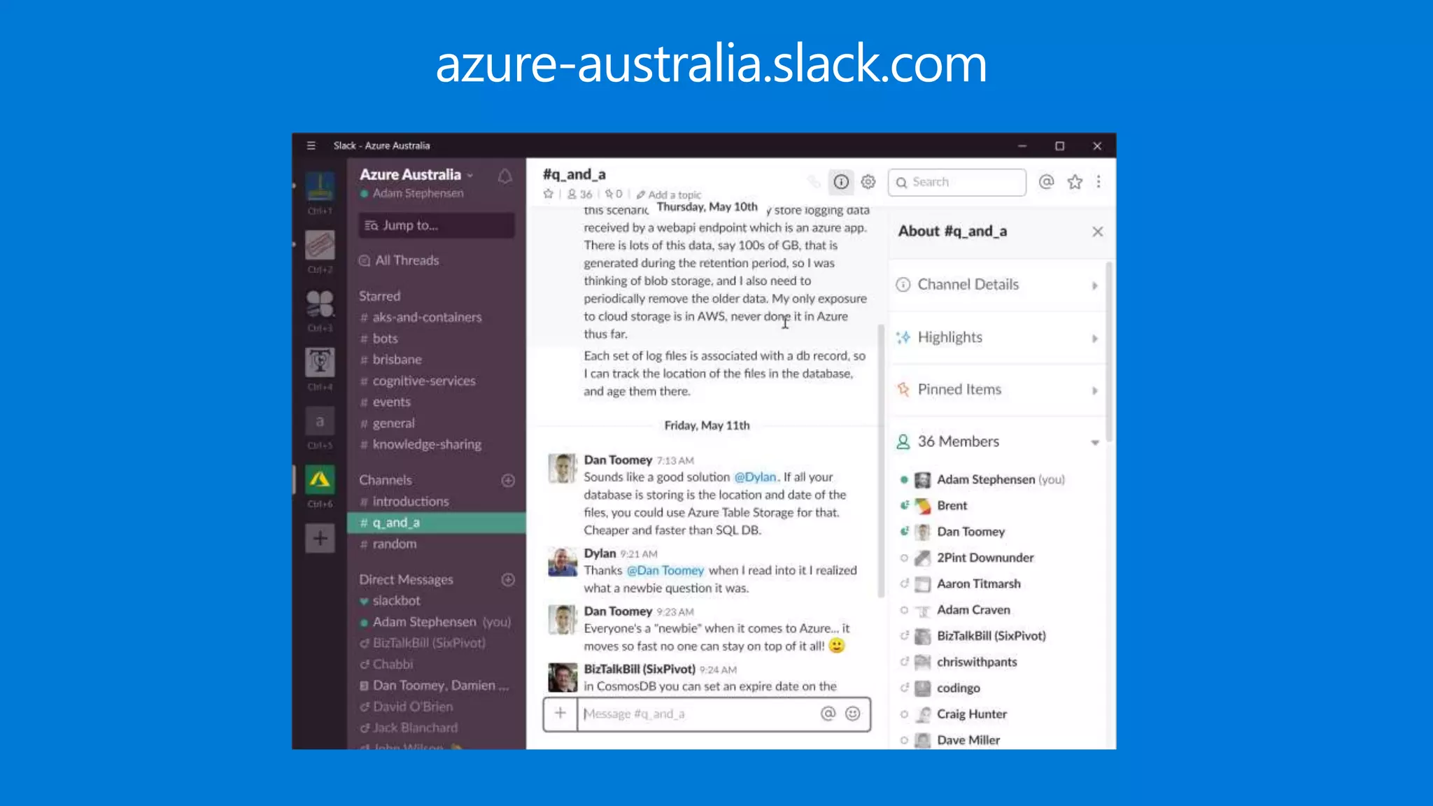 azure-australia.slack.com
 