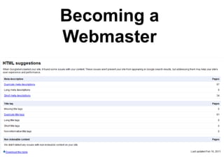 Becoming a Webmaster