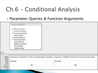 }  Parameter Queries & Function Arguments
 