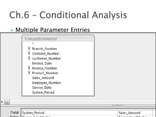 }  Multiple Parameter Entries
 