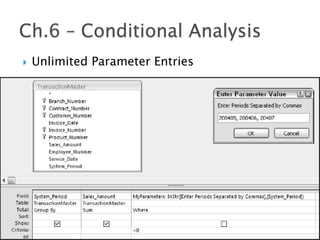 }  Unlimited Parameter Entries
 