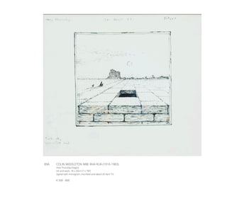 89A	 COLIN MIDDLETON MBE RHA RUA (1910-1983)
Holy Thursday (Sitges)
Ink and wash, 18 x 20cm (7 x 7¾’’)
Signed with monogram, inscribed and dated 20 April ‘73
€ 500 - 800
 