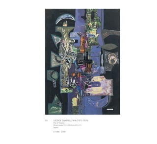 93	 GEORGE CAMPBELL RHA (1917-1979)
Play of Shapes
Mixed media, 73.5 x 53.25cm (29 x 21’’)
Signed
€ 1,000 - 2,000
 