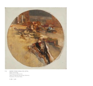 115	 BARRIE COOKE HRHA (1931-2014)
Baggot Street Bridge
Oil on board, 23 x23cm (9 x 9’’)
Signed, inscribed with title and date 1966 verso
Provenance: The artist’s family
€ 800 - 1,200
 