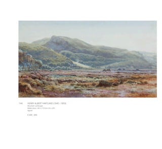 144	 HENRY ALBERT HARTLAND (1840 - 1893)
Mountain Landscape
Watercolour, 40.5 x 73.5cm (16 x 29”)
Signed
€ 400 - 600
 